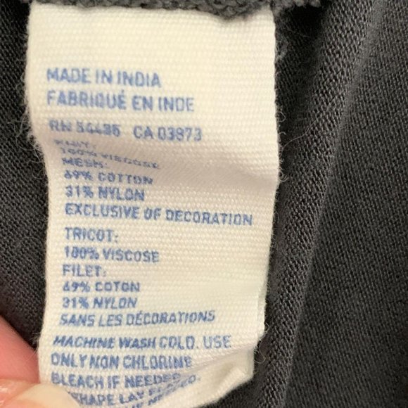 American Eagle Gray XS Top Open Back Mesh Front Sl - Picture 5 of 6